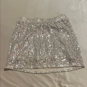 Love on a Hanger Sparkling Silver Mini Skirt
